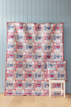 Heart of the Village Quilt Kit - Blue/Burgandy