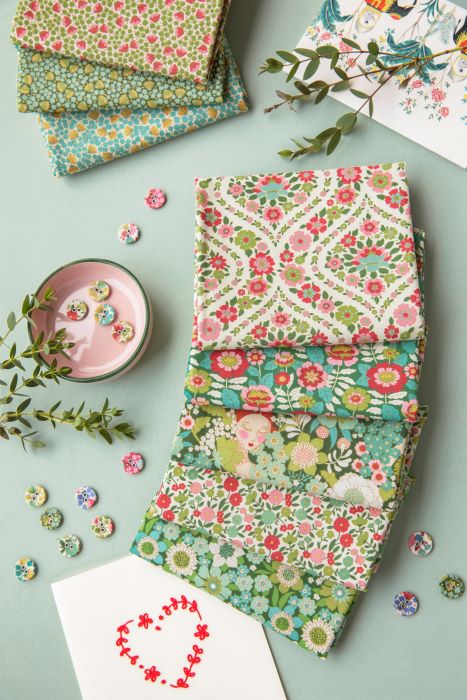 Wallflower 5 FQ bundle - Green