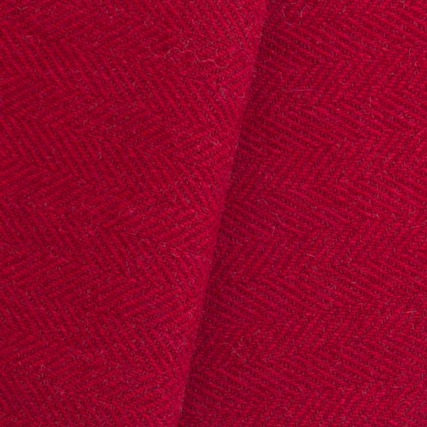 Red & Deep Red Herringbone wool