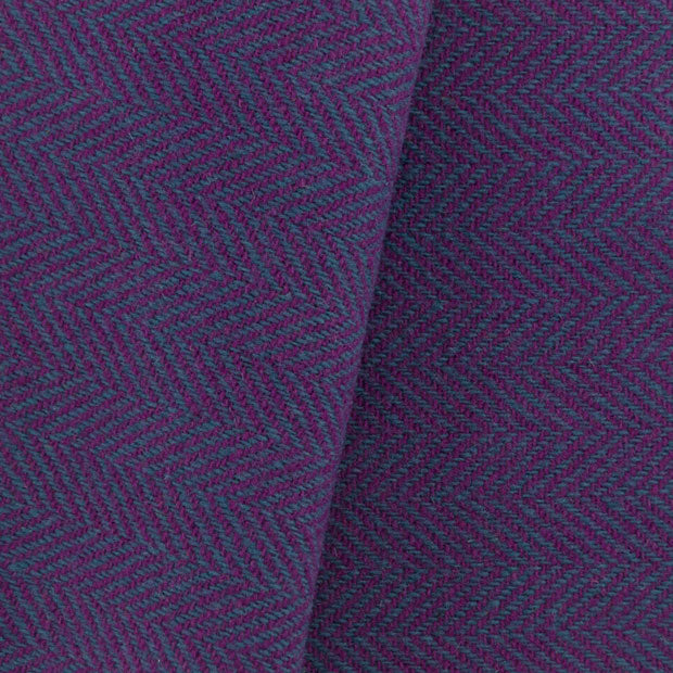 Teal & Purple Herringbone wool