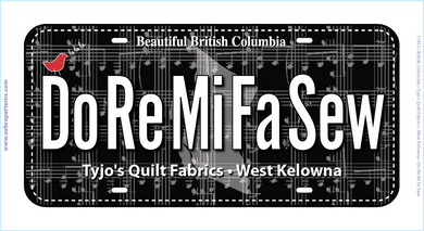 Do Re Me Fa Sew License Plate
