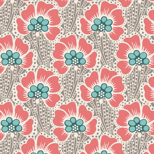 Tilda Cotton Beach - Ocean Flower Grey