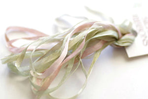 Silk Ribbon 4mm Silvered Celery