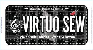 Virtuo Sew License Plate