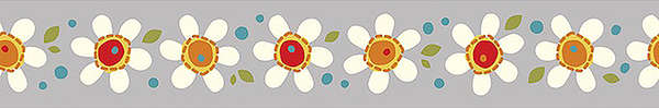 Daisy Pop Grey Ribbon